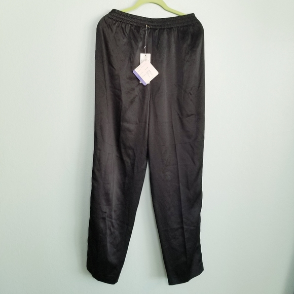 I.B DIFFUSION Black Silk Pants Stretch Pull-on size 10 NEW - Picture 4 of 5